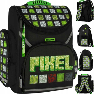 Školská taška PIXEL zelená starpak